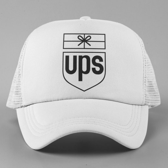 NEW UPS Retro 1961 Logo Foam Trucker Mesh Snapback Hat WHITE - Picture 1 of 3